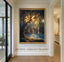 Willow Tree with Fairy Lights Print, Moonlit Lake Wall Art, Enchanted Dark Academia Painting