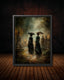 Victorian Mourning Ladies Wallart Print, Funeral Cemetary Scene, Moody Bereavement Memorial Art