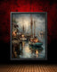 Harbor Oil Painting Print, Coastal Boat Art, Sailing Enthusiast Seascape Wall Art Decor