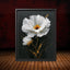 White Daisy Wall Art Print, Black Gold Flower Oil Style Painting, Minimalist Floral Decor