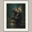 Male Angel Wall Art Tattooed Man Winged Fae Print Fantasy Guardian Decor Moody Masculine