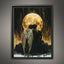 Fallen Angel Wall Art Print Gothic Golden Moon Dark Fantasy Romantic Angels Bereavement Decor