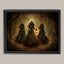Three Witches Wall Art Print, Dark Fantasy Witch Coven Painting, Gothic Woodland Decor