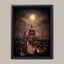 Vintage London at Night Cityscape Wall Art Print, St Pauls Cathedral Artwork
