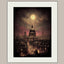 Vintage London at Night Cityscape Wall Art Print, St Pauls Cathedral Artwork