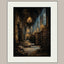 Gothic Cathedral Library Print, Medieval Stone Architecture, Atmospheric oil Painting Style Decor