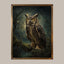Owl Wall Art Print, Forest Bird of Prey Decor, Moody Woodland Nature Artwork