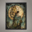 Green Dress Fairy Wall Art Moonlit Fantasy Print Gold Butterflies Dark Academia Fae Decor