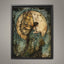 Green Dress Fairy Wall Art Moonlit Fantasy Print Gold Butterflies Dark Academia Fae Decor