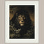 Black Lion Jungle Wall Art Print, Moody Wildlife Portrait, Masculine Dark Academia Decor Artwork