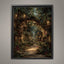 Enchanted Jungle Forest Path Wall Art Print Hanging Lanterns Moody Fairytale Woodland