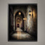 Candlelit Stone Hallway Wall Art, Gothic Corridor Print, Dark Academia Printed Artwork