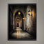 Candlelit Stone Hallway Wall Art, Gothic Corridor Print, Dark Academia Printed Artwork