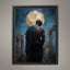 Greek God Wall Art Print, Celestial Mythology Painting, Dark Academia Moon Decor Artwork