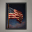 American Flag Under Starlit Sky Patriotic Wall Art Print Celestial Night Skies Artwork