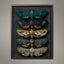 Five Moths Wall Art Print, Dark Academia Moth Specimen Board, Victorian Entomology Decor Artwork