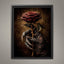 Crimson Rose and Devil Claw Romantasy Wall Art Print, Witchy Occult Artwork Decor