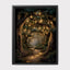 Enchanted Fairy Lanterns Woodland Trees Print, Glowing Forest Path, Fireflies Fantasy Decor