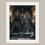 Royal Cat Portrait Wall Art, Gothic Blue Crowned Cats Print, Dark Academia Moody Decor
