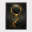 Golden Eclipse Wall Art, Black Moon Dripping Gold, Dark Moody Decor, Oil Painting Style