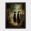Victorian Mourning Ladies Wallart Print, Funeral Cemetary Scene, Moody Bereavement Memorial Art