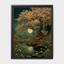 Moonlit Cherry Tree Print, Dark Academia Romantic Forest Art, William Morris Inspired Nature Decor