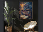 Fantasy Dragon Book Print, Mystical Serpent Wall Art Decor, Dark Academia Painting