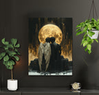 Fallen Angel Wall Art Print Gothic Golden Moon Dark Fantasy Romantic Angels Bereavement Decor