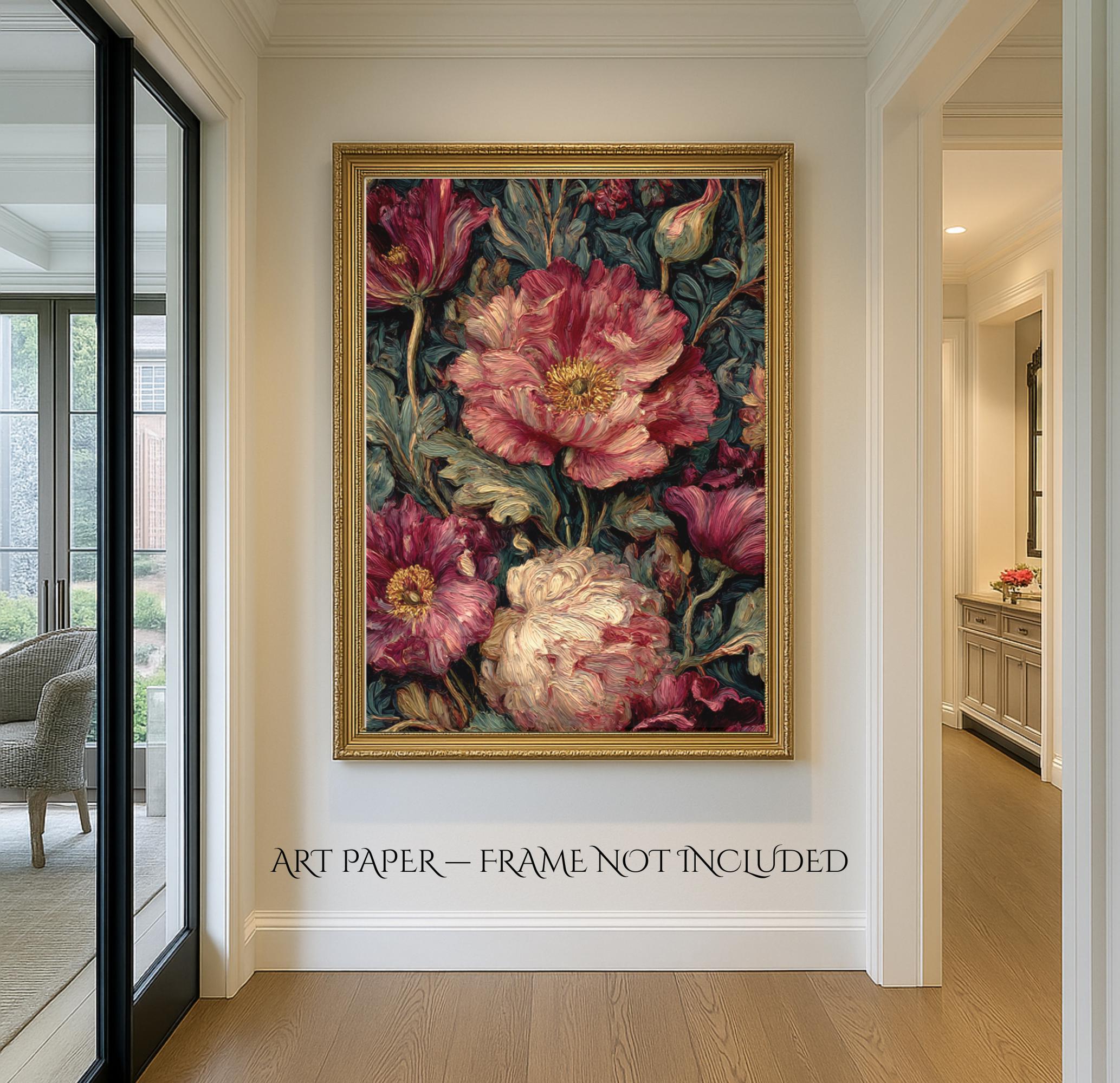 Floral Wall Art Moody Flowers Botanical Blooms and Buds Cottagecore Painting Secondary image