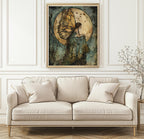 Green Dress Fairy Wall Art Moonlit Fantasy Print Gold Butterflies Dark Academia Fae Decor