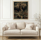 Moonlit Enchanted  Wisteria Tree Print, Dark Academia Willliam Morris Style Forest Art