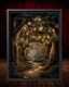 Enchanted Fairy Lanterns Woodland Trees Print, Glowing Forest Path, Fireflies Fantasy Decor