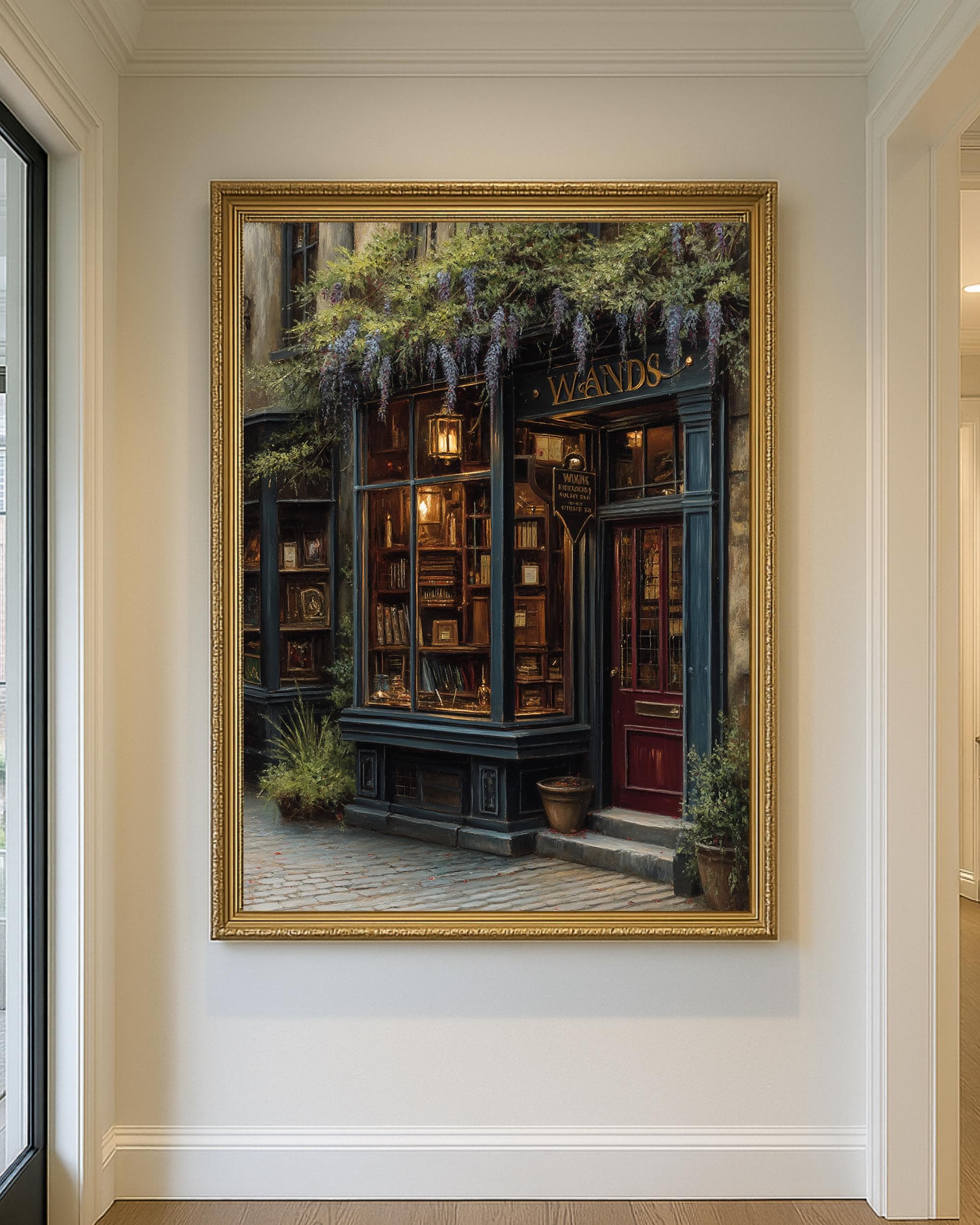 Enchanted Bookshop Print Dark Academia Literary Wall Art Vintage Reading Nook Library Wandshop Decor Secondary image