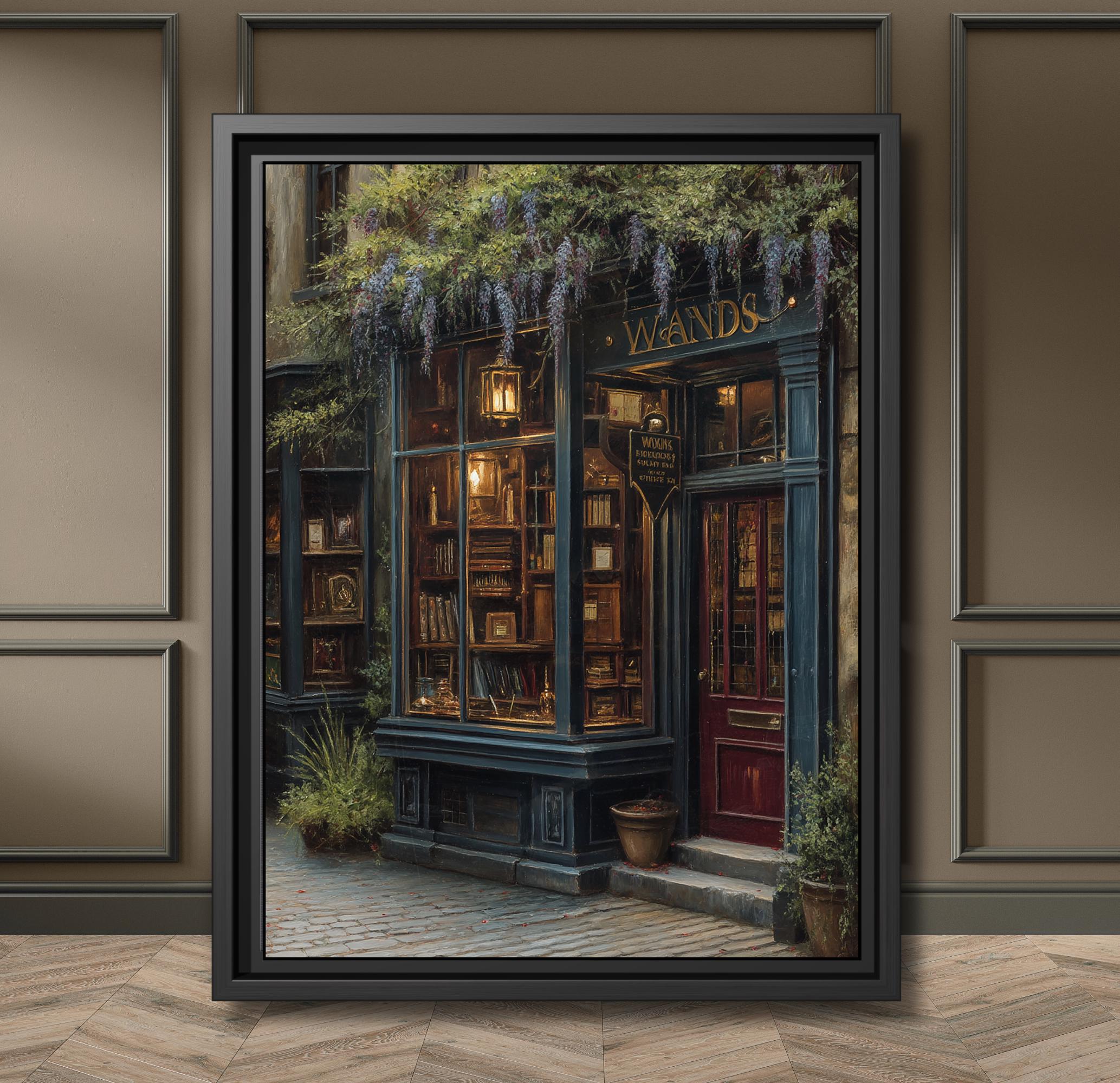 Enchanted Bookshop Print Dark Academia Literary Wall Art Vintage Reading Nook Library Wandshop Decor Main image