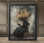 Seated Victorian Woman Reading Wallart Print, Head in Cloud of Bees Painting