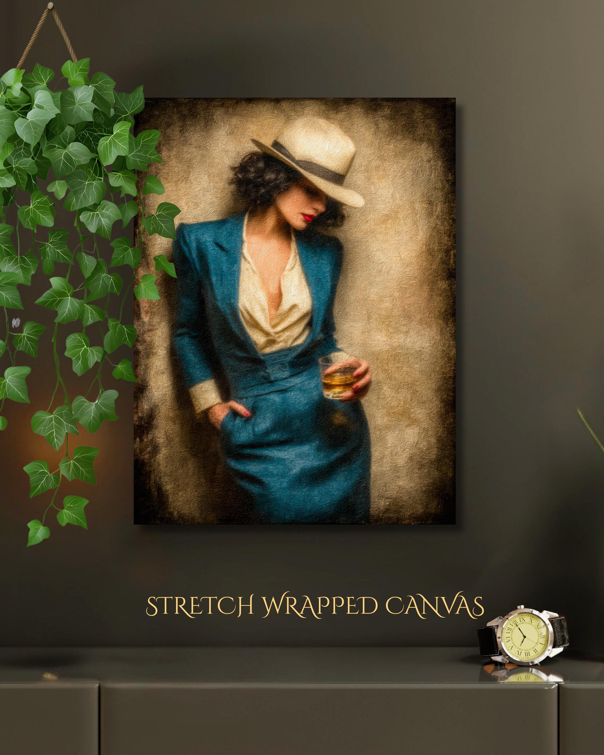 Vintage 1920's Femme Fatale in Suit and Fedora, Feminist Wall Art Print
