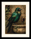Emerald Raven on Stone Fountain Gothic Wall Art Canvas Print
