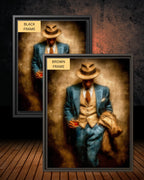 Vintage 1920's Gentleman in Suit and Fedora, Holding Whiskey Glass, Wall Art Print
