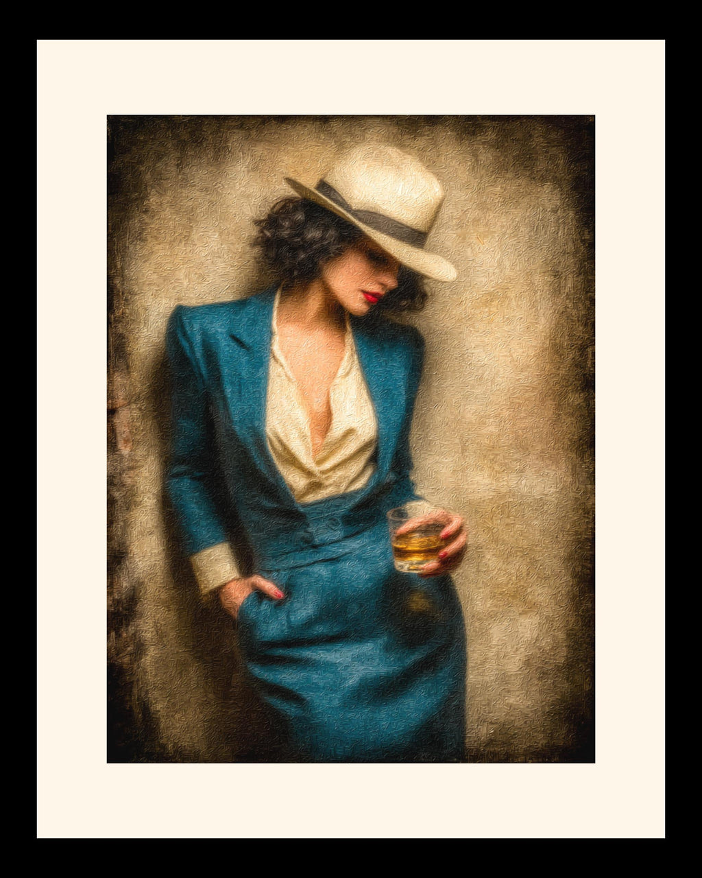 Vintage 1920's Femme Fatale in Suit and Fedora, Feminist Wall Art Print