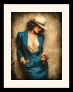 Vintage 1920's Femme Fatale in Suit and Fedora, Feminist Wall Art Print