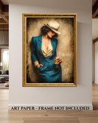 Vintage 1920's Femme Fatale in Suit and Fedora, Feminist Wall Art Print
