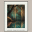 Fairy Lights Enchanted Forest Wall Art Print, Teal River Landscape, Magical Woodland Night Decor