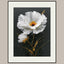 White Daisy Wall Art Print, Black Gold Flower Oil Style Painting, Minimalist Floral Decor