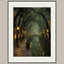 Enchanted Canal Wall Art, Firefly Night Painting, Romantic Street Lamps, Moody Forest Tunnel Print