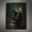 Male Angel Wall Art Tattooed Man Winged Fae Print Fantasy Guardian Decor Moody Masculine