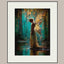 Blond Hair Forest Fairy Art Print Teal Gold Fantasy Enchanted Magical Woodland Painting