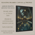 Victorian Bathhouse Corridor Art Print, Dark Academia Architecture, Gothic Spa Interior, Moody Historic Baths