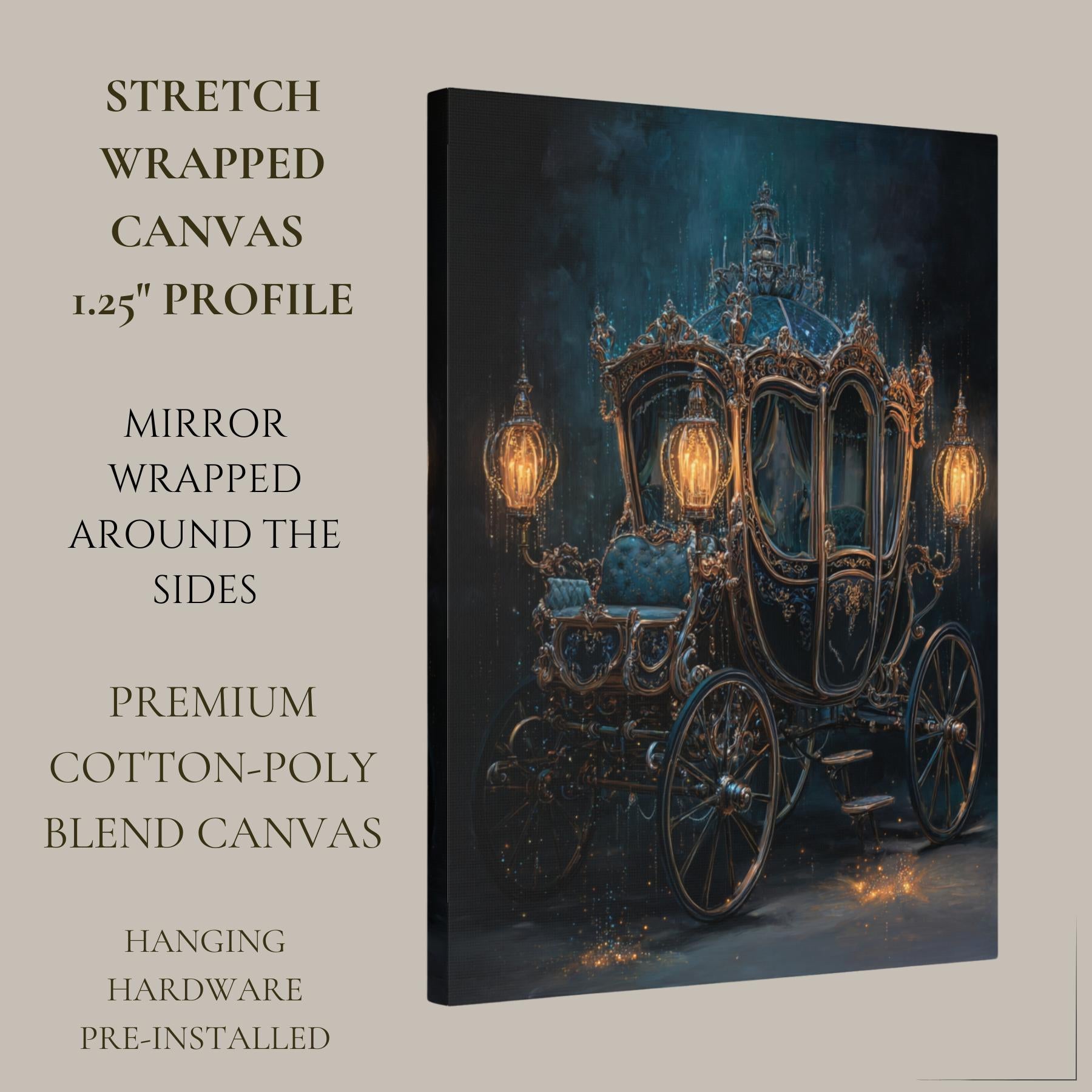 Gothic Fairytale Carriage Wall Art, Enchanted Ornate Coach Print, Dark Academia Fantasy Decor