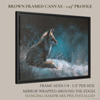 Fox Wall Art Print Woodland Animal Painting Winter Artwork Dark Moody Nature Decor