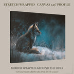 Fox Wall Art Print Woodland Animal Painting Winter Artwork Dark Moody Nature Decor